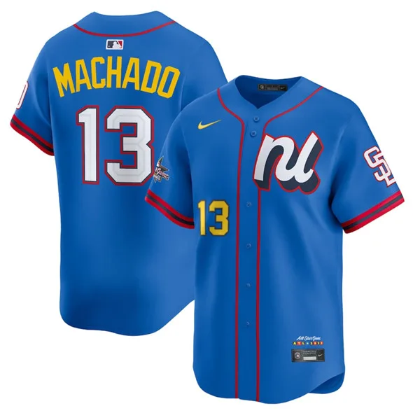 Men's National League #13 Manny Machado Blue 2025 All-Star Edition Limited Stitched Baseball Jersey