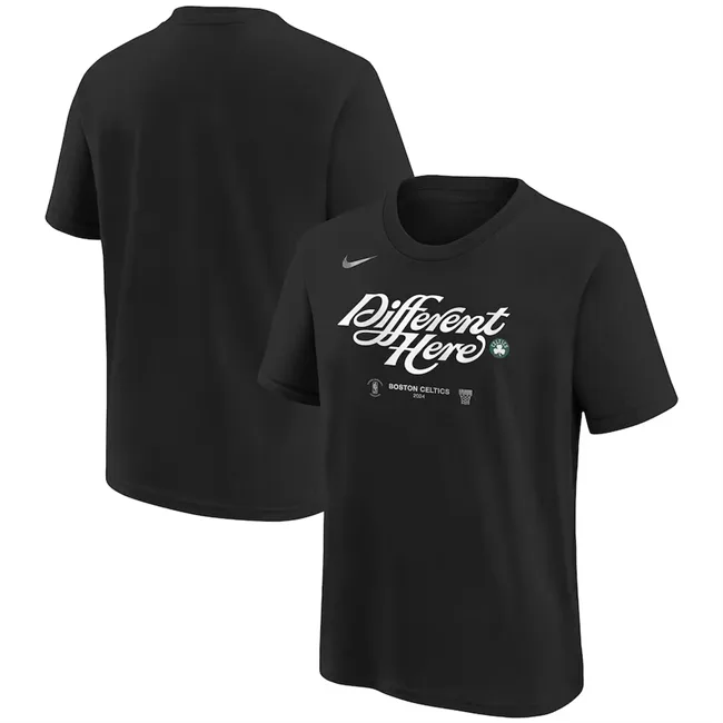 Men's Boston Celtics Black 2024 Playoffs Mantra T-Shirt