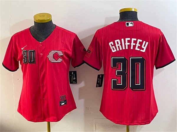 Youth Cincinnati Reds #30 Ken Griffey Jr. Red 2026 City Connect Stadium Stitched Baseball Jersey