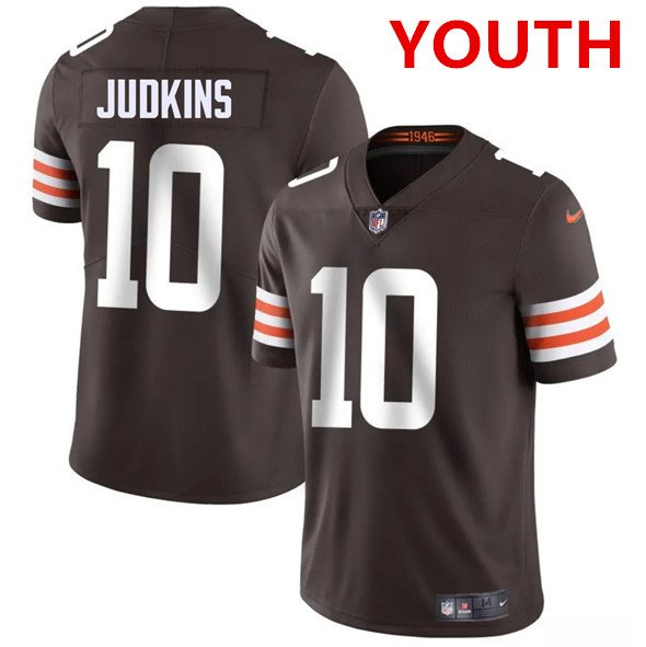 Youth Cleveland Browns #10 Quinshon Judkins Brown 2025 Vapor Limited Football Stitched Jersey
