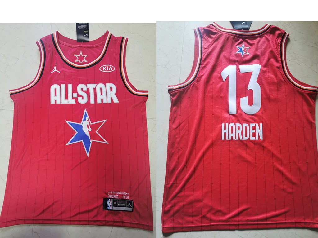 Men's Houston Rockets #13 James Harden Red Jordan Brand 2020 All-Star Game Swingman Stitched NBA Jersey