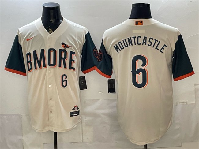 Men's Baltimore Orioles #6 Ryan Mountcastle Natural 2026 City Connect Stadium Stitched Baseball Jersey