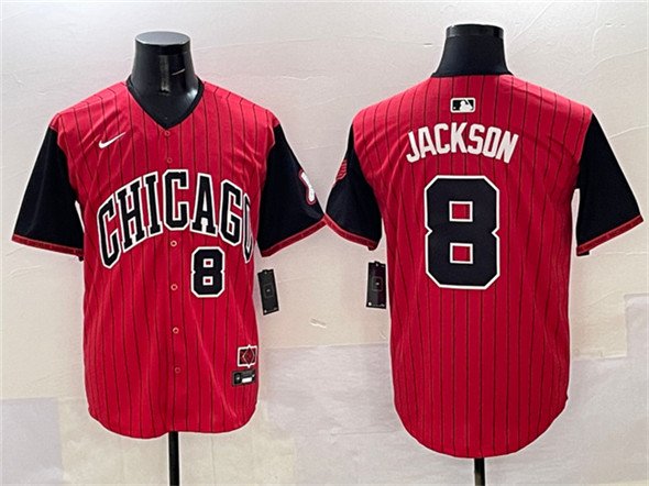 Men's Chicago White Sox #8 Bo Jackson Red Black 2025 City Connect Limited Stitched Baseball Jersey