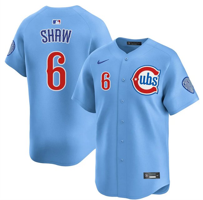 Men's Chicago Cubs #6 Matt Shaw Blue 2024-25 2nd Alternate Limited Stitched Baseball Jersey