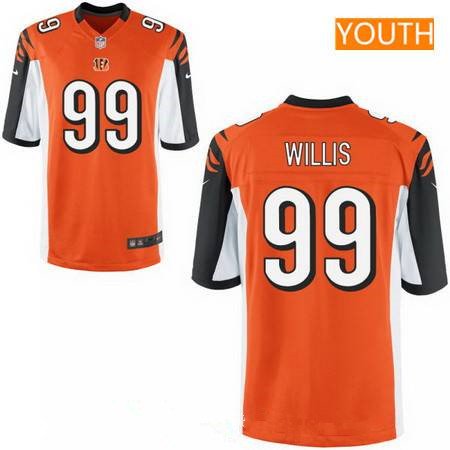 Youth 2017 NFL Draft Cincinnati Bengals #99 Jordan Willis Orange Team Color Stitched NFL Nike Game Jersey
