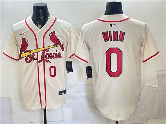 Men's St. Louis Cardinals #0 Masyn Winn Cream Limited Stitched Baseball Jersey