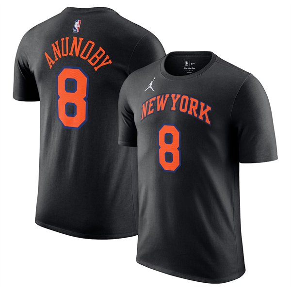 Men's New York Knicks #8 Jordan Brand Black Unisex Name & Number Statement Edition T-Shirt
