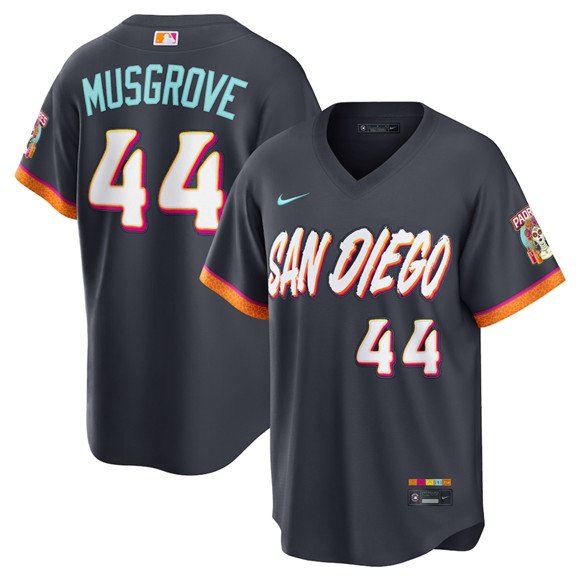 Men's San Diego Padres #44 Joe Musgrove Obsidian 2026 City Connect Stadium Limited Stitched Baseball Jersey