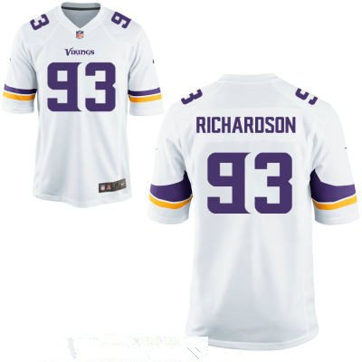 Men's Minnesota Vikings #93 Sheldon Richardson White Road Stitched NFL Nike Game Jersey
