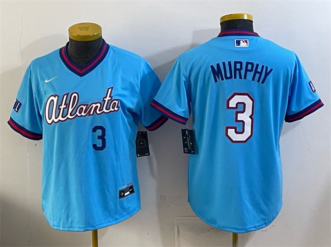 Women's Atlanta Braves #3 Dale Murphy Powder Blue 2026 City Connect Stadium Stitched Baseball Jersey(Run Small)