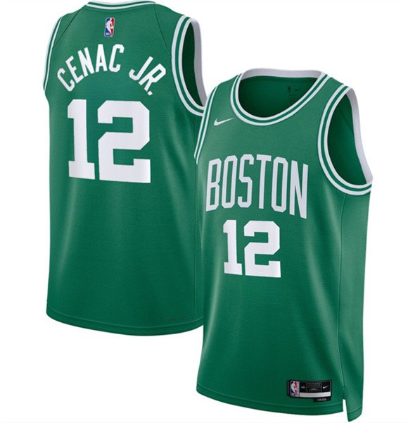 Men's Boston Celtics #12 Chris Cenac Jr Kelly Green 2026 Draft Icon Edition Stitched Basketball Jersey Men's Boston Celtics #12 Chris Cenac Jr Kelly Green 2026 Draft Icon Edition Stitched Basketball Jersey
