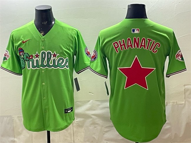 Men's Philadelphia Phillies Light Green Phanatic Limited Stitched Jersey