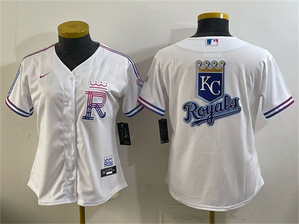 Women's Kansas City Royals Team Big Logo White 2026 City Connect Stadium Stitched Baseball Jersey(Run Small)
