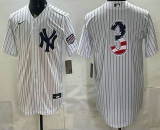 Men's New York Yankees #3 Babe Ruth White 2026 USA 250 Fourth of July Home Stadium Stitched Jersey