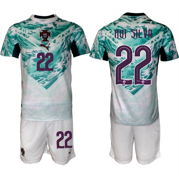 Men's Portugal Team #22 Rui Silva Green 2026 World Cup Away Soccer Jersey Suit