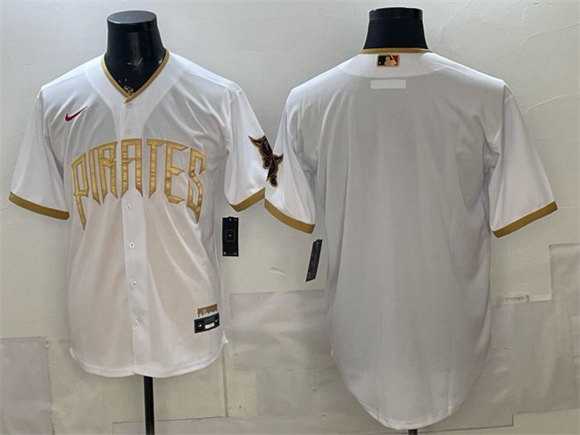 Men's Pittsburgh Pirates Blank White 2026 City Connect Stadium Stitched Baseball Jersey