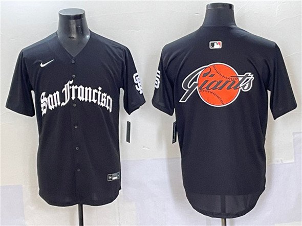 Men's San Francisco Giants Team Big Logo Black 'Gothic Fog Edition' Vapor Premier Limited Stitched Jersey
