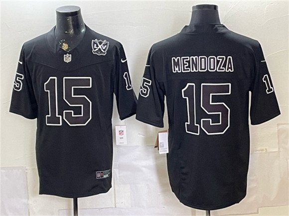 Men's Las Vegas Raiders #15 Fernando Mendoza Black F.U.S.E. 65th Anniversary Patch Vapor Untouchable Limited Football Stitched Jersey
