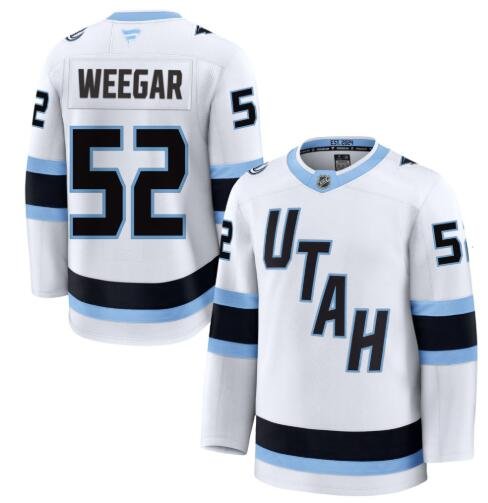 Men's Utah Mammoth #52 Mackenzie Weegar Fanatics White Away Premium Jersey