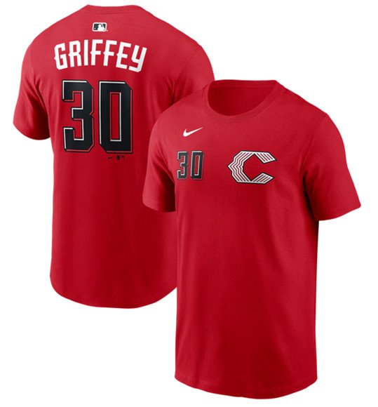 Men's Cincinnati Reds #30 Ken Griffey Jr. Red 2026 City Connect Name & Number T-Shirt
