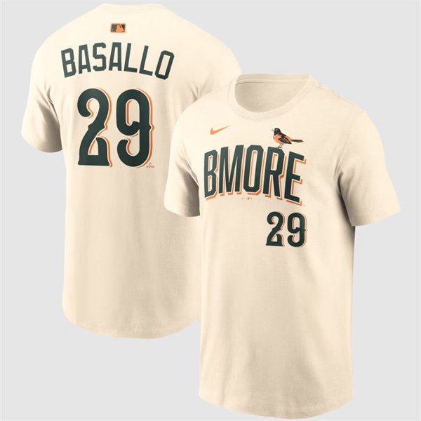Men's Baltimore Orioles #29 Samuel Basallo Natural 2026 City Connect T-Shirt