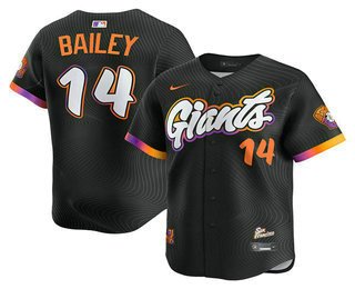 Men's San Francisco Giants #14 Patrick Bailey Black 2025 City Connect Limited Stitched Jersey