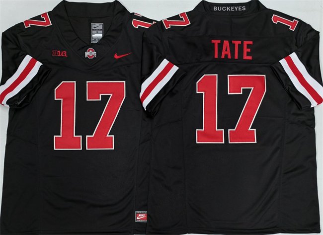 Men's Ohio State Buckeyes #17 Carnell Tate Black 2025 F.U.S.E. Limited Stitched Jersey
