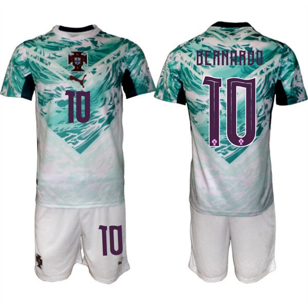 Men's Portugal Team #10 Bernardo Silva Green 2026 World Cup Away Soccer Jersey Suit