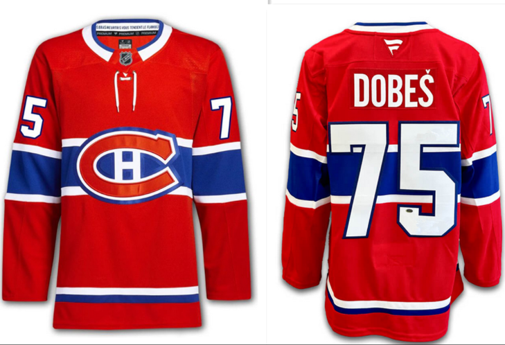 Men's Montreal Canadiens #75 Jakub Dobes Red 2024-25 Stitched Jersey