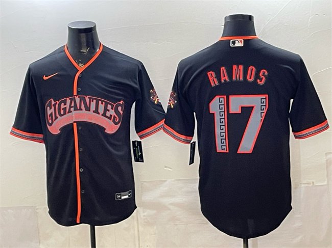 Men's San Francisco Giants #17 Heliot Ramos Black 2026 Alternate Stadium Stitched Baseball Jersey