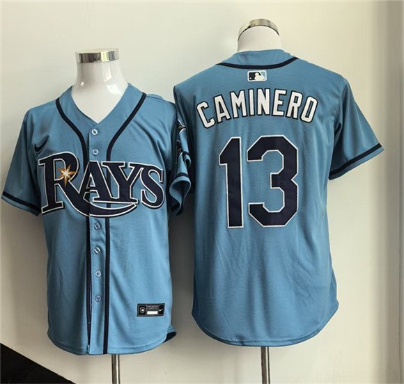 Men's Tampa Bay Rays #13 Junior Caminero Blue 2026 Limited Stitched Baseball Jersey