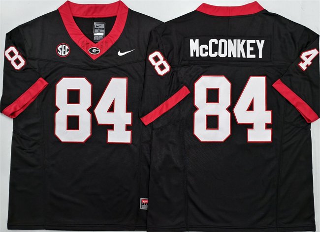 Men's Georgia Bulldogs #84 Ladd McConkey Black 2025 F.U.S.E. Stitched Jersey