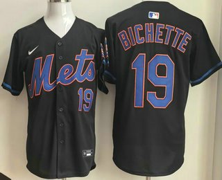 Men's New York Mets #19 Bo Bichette Black Limited Jersey