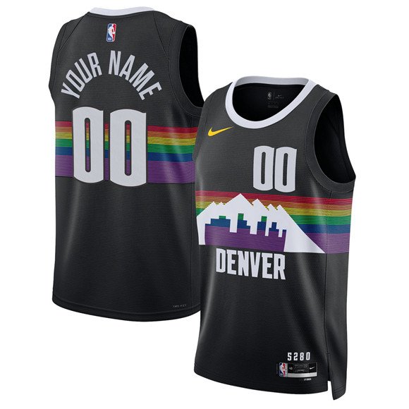 Men's Denver Nuggets Active Player Custom Black 2025-26 City Edition Stitched Basketball Jersey