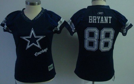 Dallas Cowboys #88 Dez Bryant 2011 Blue Womens Field Flirt Fashion Jersey