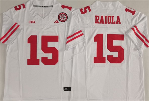 Men's Nebraska Cornhuskers #15 Dylan Raiola White F.U.S.E. With Patch Vapor Limited Stitched Jersey