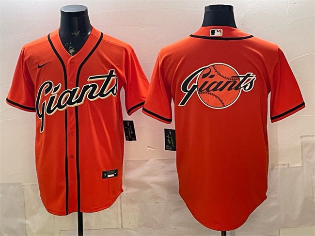 Men's San Francisco Giants Team Big Logo Orange Cool Base Stitched Baseball Jersey
