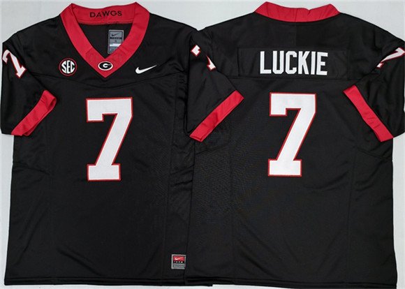 Men's Georgia Bulldogs #7 Lawson Luckie Black 2025 F.U.S.E. Stitched Jersey