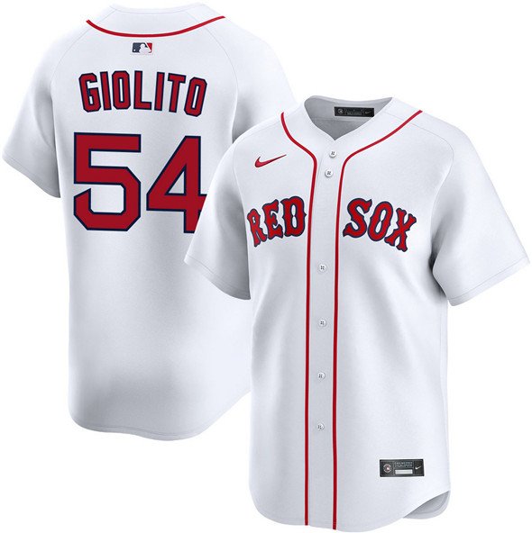Men's Boston Red Sox #54 Lucas Giolito White 2024 Home Limited Stitched Baseball Jersey