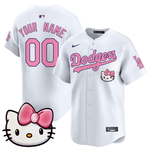 Men's Los Angeles Dodgers ACTIVE PLAYER Custom White 2025 Hello Kitty Vapor Premier Limited Stitched Baseball Jersey