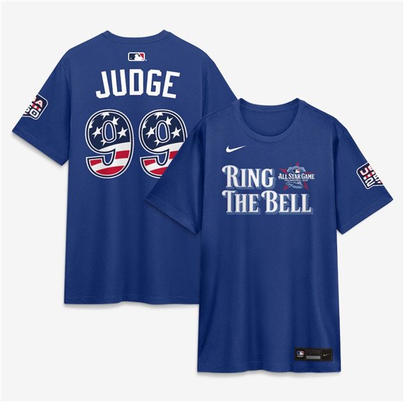 Men's American League #99 Aaron Judge Blue 2026 All-Star Game Name & Number T-Shirt
