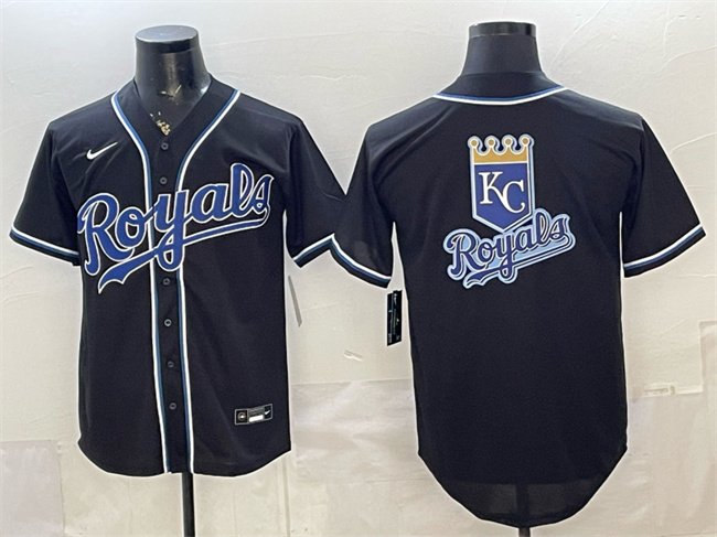 Men's Kansas City Royals Team Big Logo 2026 Fashion Replica Black Out Stitched Baseball Jerseys