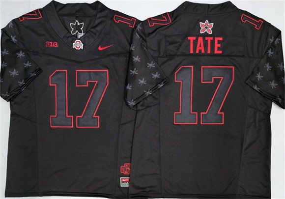 Men's Ohio State Buckeyes #17 Carnell Tate Black 2025 F.U.S.E. Limited Stitched Jersey