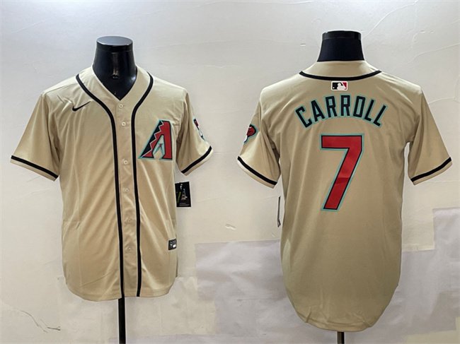 Men's Arizona Diamondbacks #7 Corbin Carroll Gold Limited Stitched Baseball Jersey