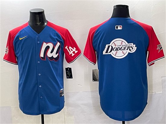 Men's National League Los Angeles Dodgers Team Big Logo Blue Red Alternate 2025 All-Star Edition Limited Stitched Baseball Jersey