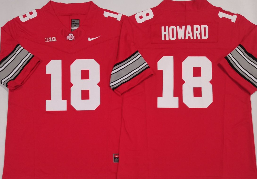 Men's Ohio State Buckeyes #18 Will Howard Red 2025 F.U.S.E. Limited Stitched Jersey