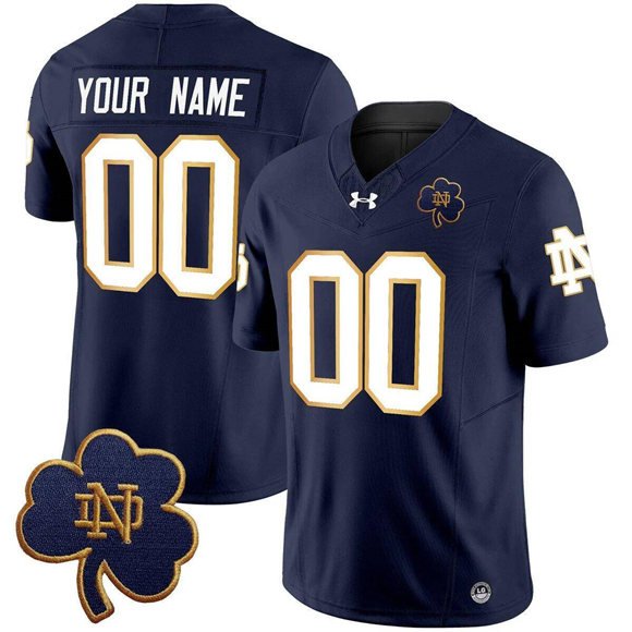 Men's Notre Dame Fighting Irish Active Player Custom Navy 2025 F.U.S.E. Vapor Limited V3 Stitched Jersey