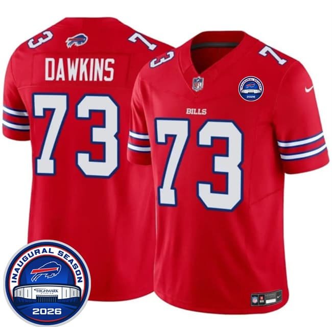 Men's Buffalo Bills #73 Dion Dawkins Red F.U.S.E. 2026 Inaugural Season at Highmark Stadium Football Stitched Jersey
