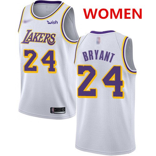 Women's Los Angeles Lakers #24 Kobe Bryant White Basketball Swingman Association Edition Jersey