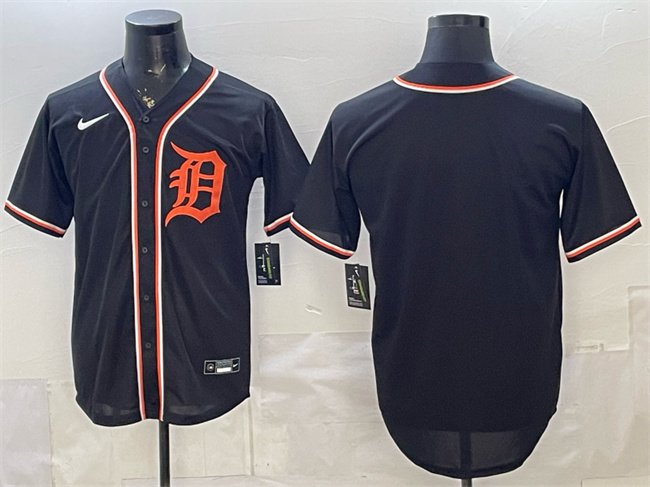 Men's Detroit Tigers Blank 2026 Fashion Replica Black Out Stitched Baseball Jersey